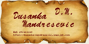 Dušanka Mandrešević vizit kartica